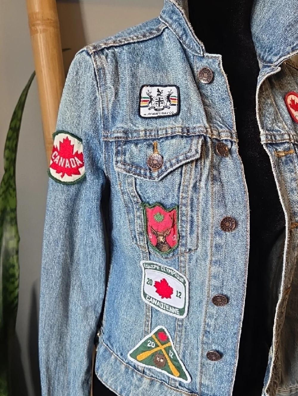 HBC Olympic Embroidered Patch Denim Jacket - Picture 3 of 6